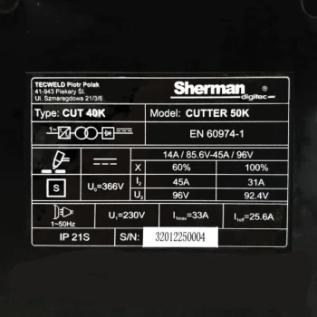 Sherman CUTTER 50K ze sprężarką